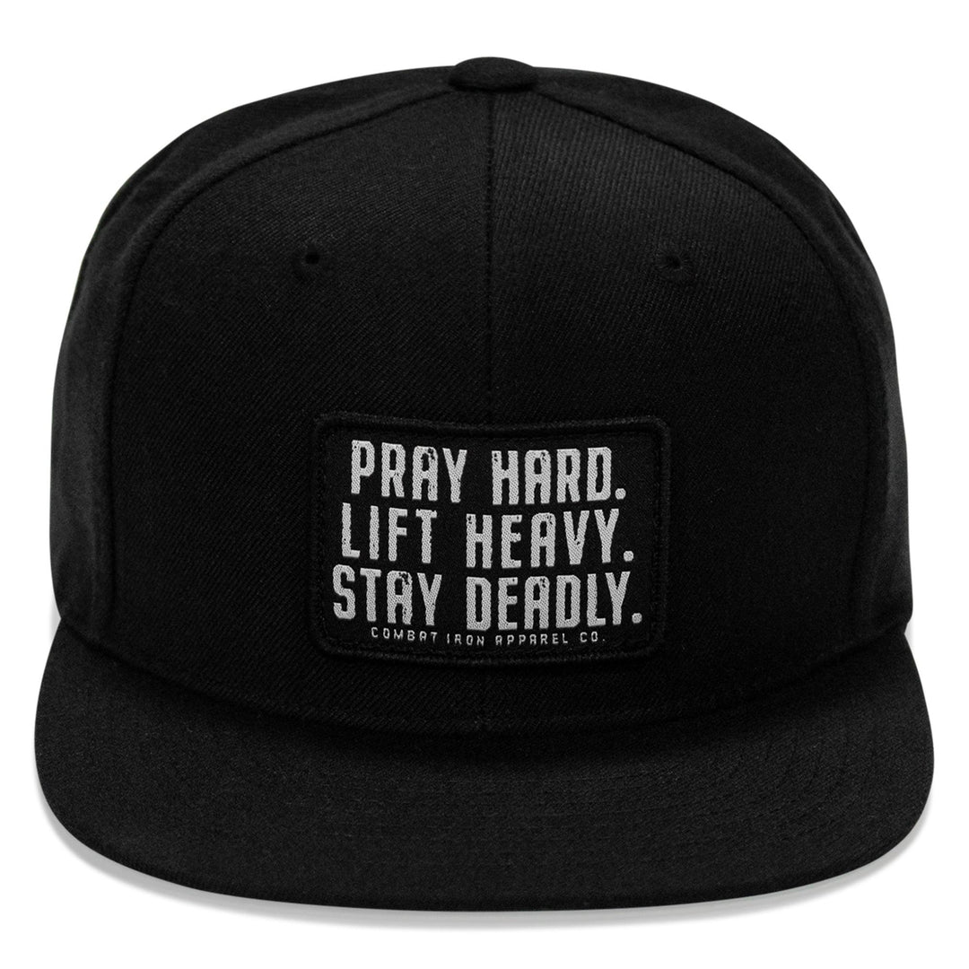 One Revolver Surfboards - Pray Hard. Lift Heavy. Stay Deadly Patch Flatbill Hat HEADWEAR