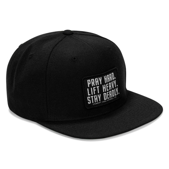 One Revolver Surfboards - Pray Hard. Lift Heavy. Stay Deadly Patch Flatbill Hat HEADWEAR
