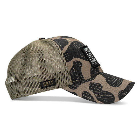 One Revolver Surfboards - Pray Hard. Lift Heavy. Stay Deadly. Patch Original Ripstop Snapback Hat HEADWEAR