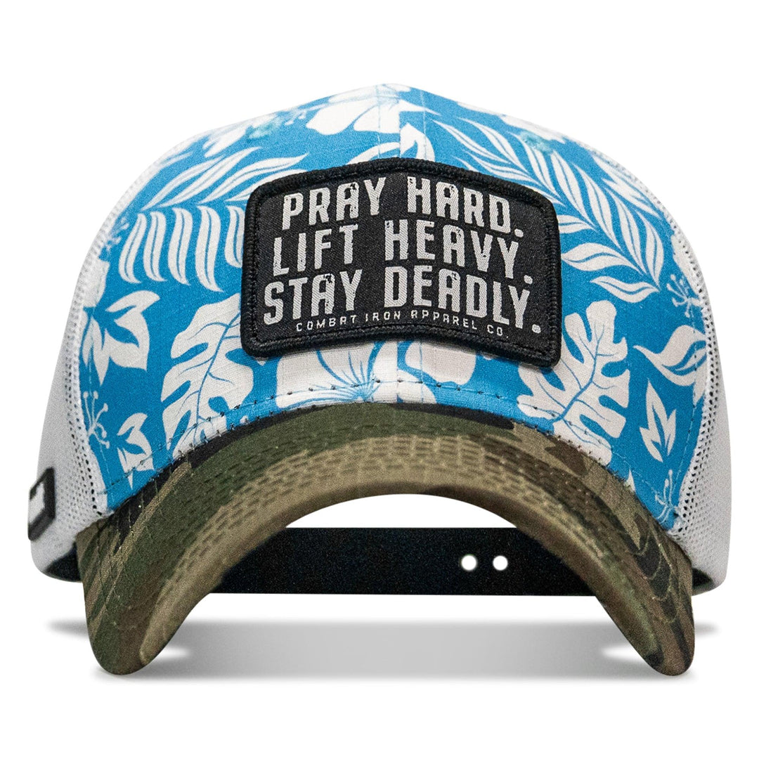 One Revolver Surfboards - Pray Hard. Lift Heavy. Stay Deadly. Patch Original Ripstop Snapback Hat HEADWEAR
