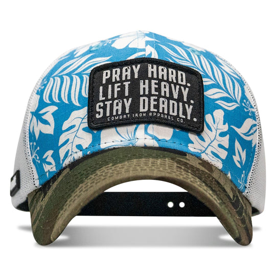One Revolver Surfboards - Pray Hard. Lift Heavy. Stay Deadly. Patch Original Ripstop Snapback Hat HEADWEAR