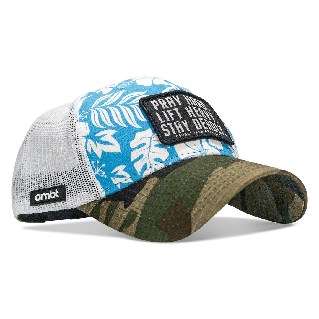 One Revolver Surfboards - Pray Hard. Lift Heavy. Stay Deadly. Patch Original Ripstop Snapback Hat HEADWEAR