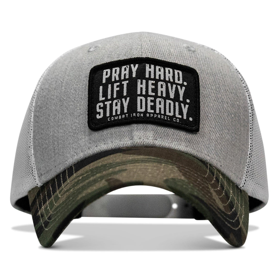 One Revolver Surfboards - Pray Hard. Lift Heavy. Stay Deadly. Patch Original Ripstop Snapback Hat HEADWEAR