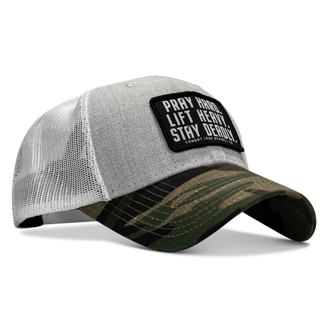 One Revolver Surfboards - Pray Hard. Lift Heavy. Stay Deadly. Patch Original Ripstop Snapback Hat HEADWEAR