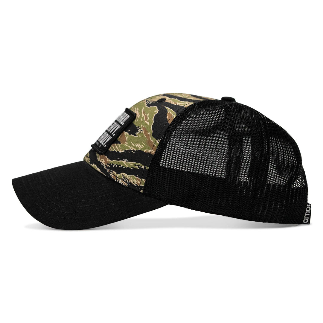 One Revolver Surfboards - Pray Hard. Lift Heavy. Stay Deadly. Patch Original Ripstop Snapback Hat HEADWEAR