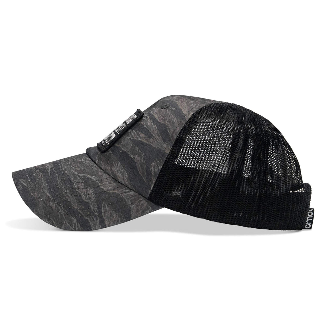 One Revolver Surfboards - Pray Hard. Lift Heavy. Stay Deadly. Patch Tactical Ripstop Mesh Snapback Hat HEADWEAR