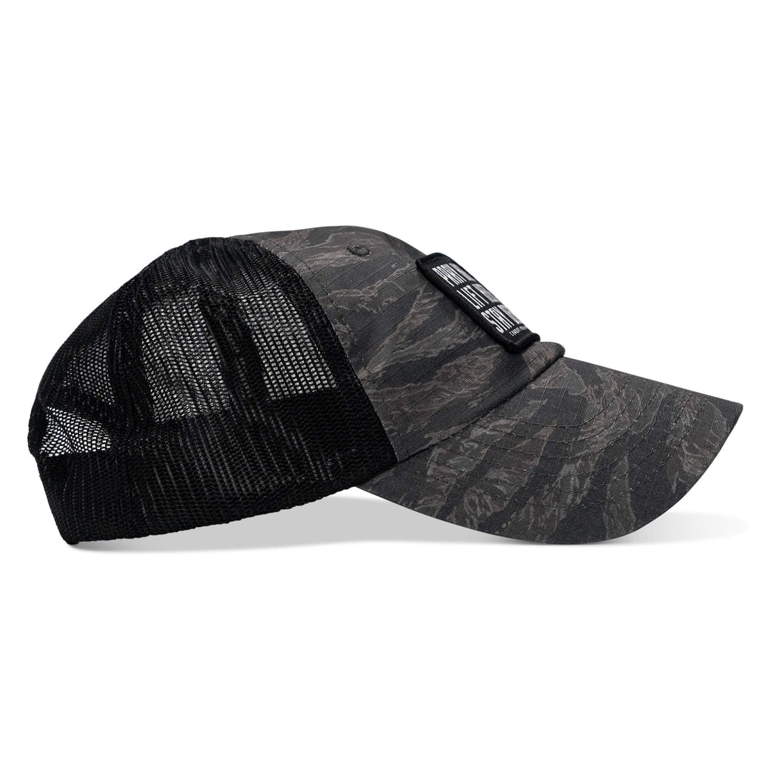 One Revolver Surfboards - Pray Hard. Lift Heavy. Stay Deadly. Patch Tactical Ripstop Mesh Snapback Hat HEADWEAR