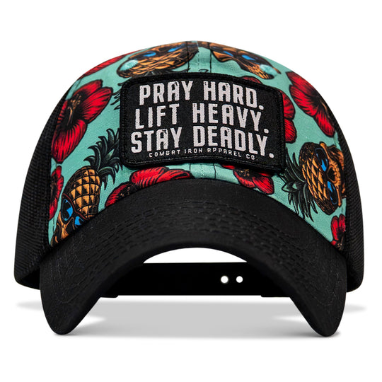 Pray Hard. Lift Heavy. Stay Deadly. Patch Tactical Ripstop Mesh Snapback Hat