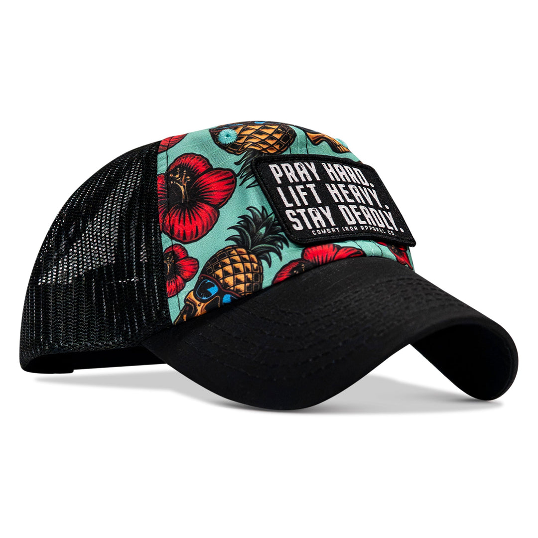 Pray Hard. Lift Heavy. Stay Deadly. Patch Tactical Ripstop Mesh Snapback Hat