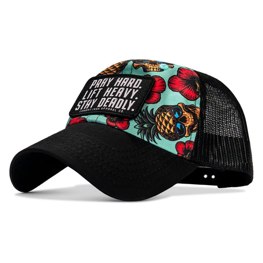 Pray Hard. Lift Heavy. Stay Deadly. Patch Tactical Ripstop Mesh Snapback Hat