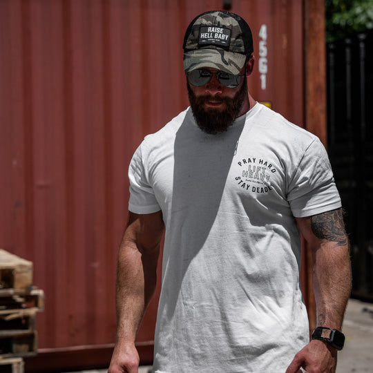 Pray Hard. Lift Heavy. Stay Deadly. Men&
