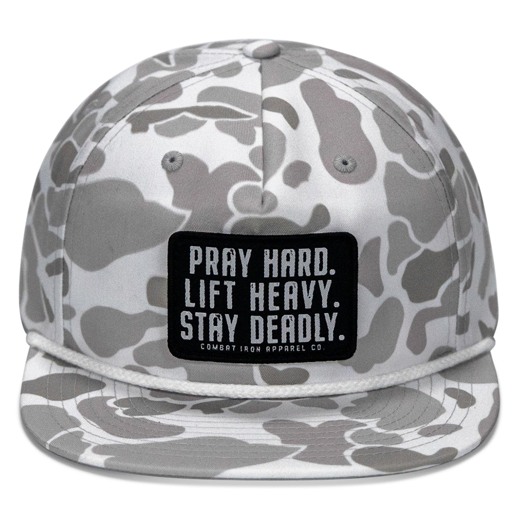 One Revolver Surfboards - Pray Hard. Lift Heavy. Stay Deadly Patch Flatbill Hat HEADWEAR