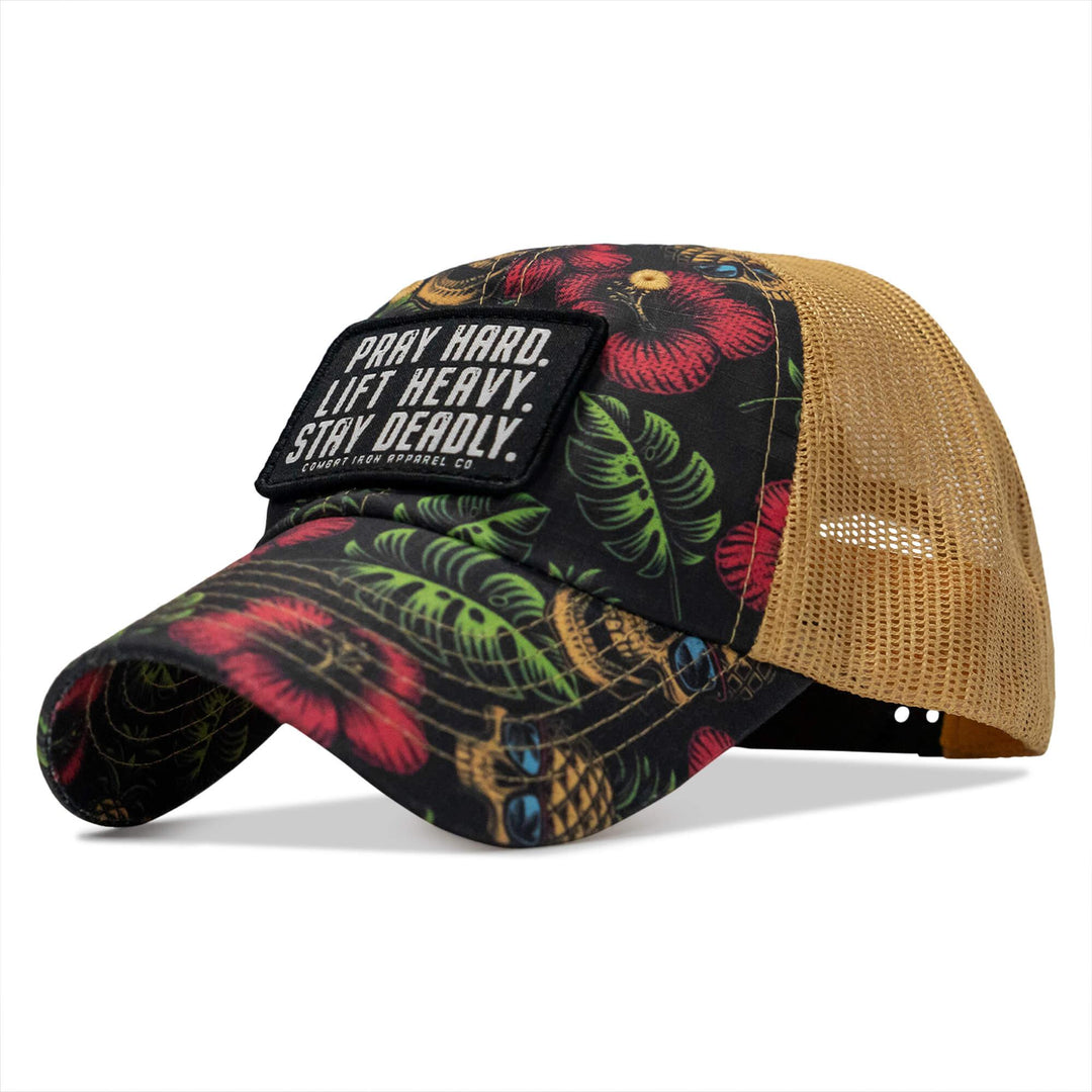 One Revolver Surfboards - Pray Hard. Lift Heavy. Stay Deadly. Patch Tactical Ripstop Mesh Snapback Hat HEADWEAR