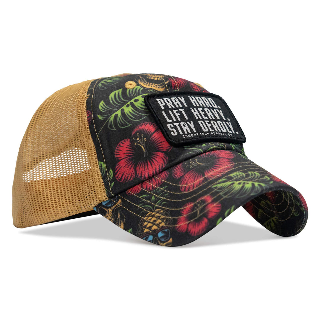 One Revolver Surfboards - Pray Hard. Lift Heavy. Stay Deadly. Patch Tactical Ripstop Mesh Snapback Hat HEADWEAR