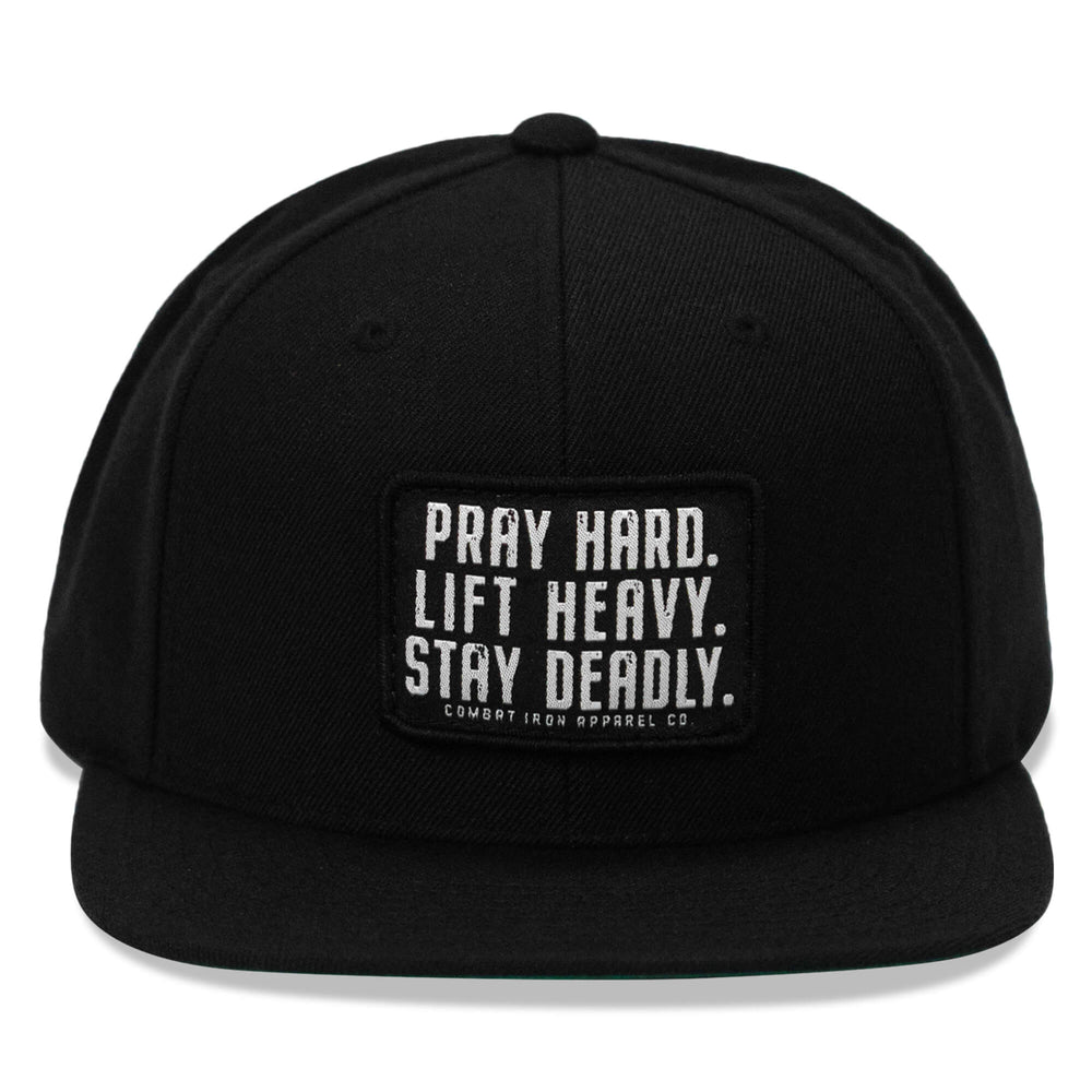 One Revolver Surfboards - Pray Hard. Lift Heavy. Stay Deadly. Flat Bill SnapBack Hat HEADWEAR