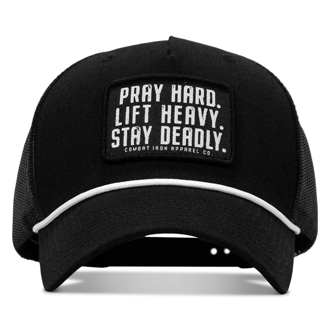 One Revolver Surfboards - Pray Hard. Lift Heavy. Stay Deadly. Patch Rope Snapback Hat HEADWEAR