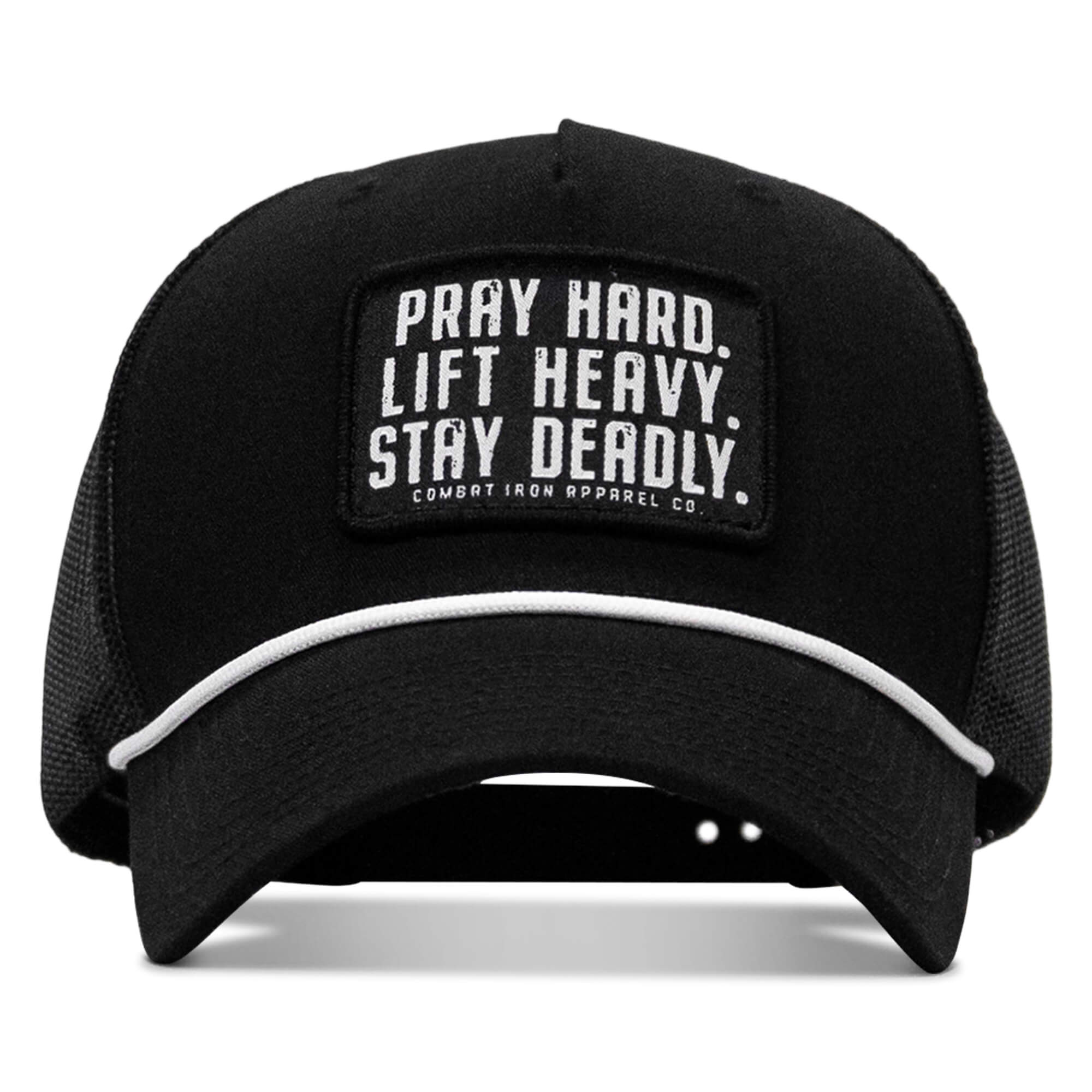 One Revolver Surfboards - Pray Hard. Lift Heavy. Stay Deadly. Patch Rope Snapback Hat HEADWEAR