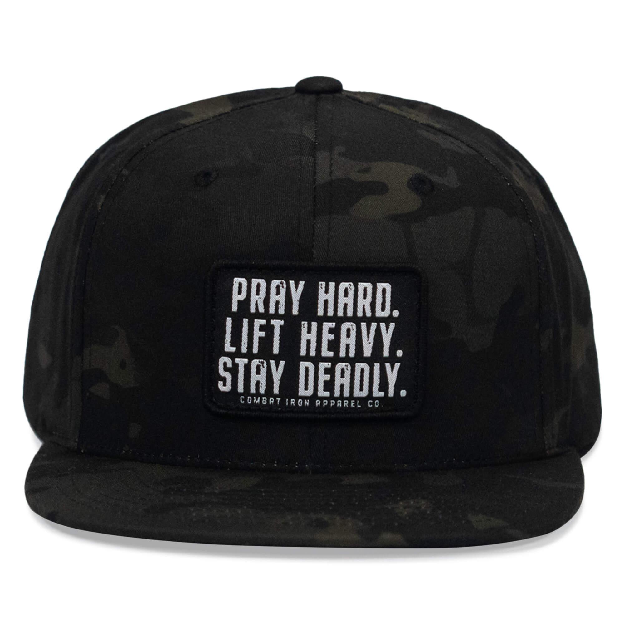 One Revolver Surfboards - Pray Hard. Lift Heavy. Stay Deadly. Flat Bill SnapBack Hat HEADWEAR