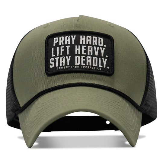 One Revolver Surfboards - Pray Hard. Lift Heavy. Stay Deadly. Patch Rope Snapback Hat HEADWEAR
