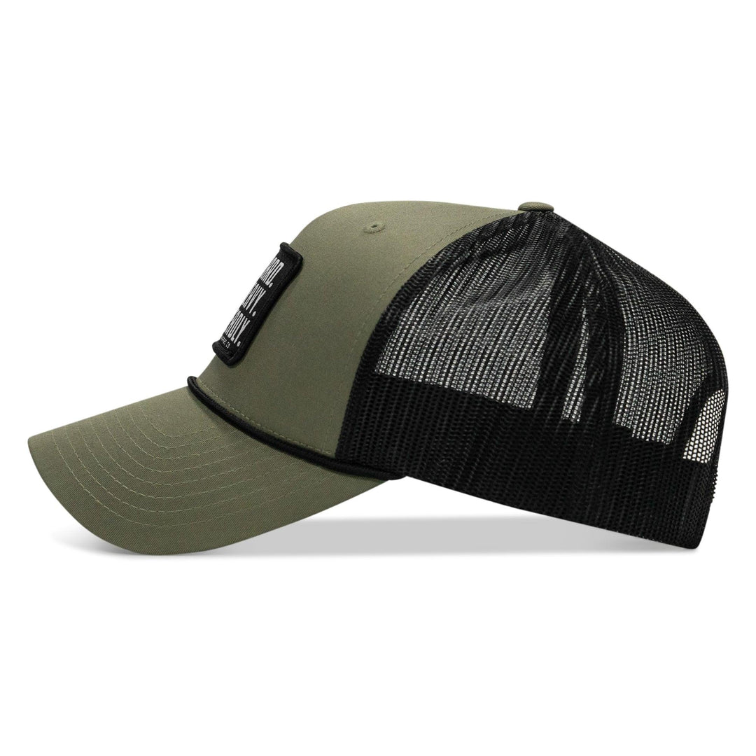 One Revolver Surfboards - Pray Hard. Lift Heavy. Stay Deadly. Patch Rope Snapback Hat HEADWEAR