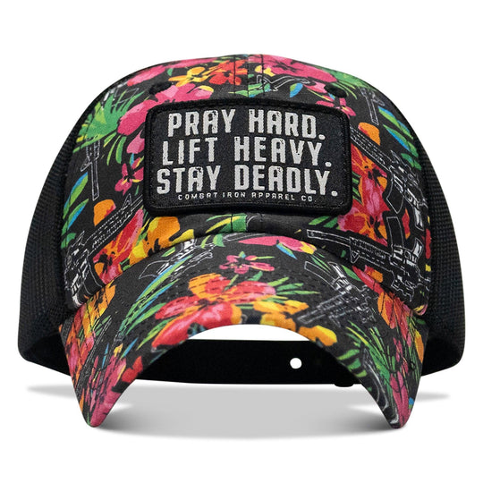 One Revolver Surfboards - Pray Hard. Lift Heavy. Stay Deadly. Patch Tactical Ripstop Mesh Snapback Hat HEADWEAR