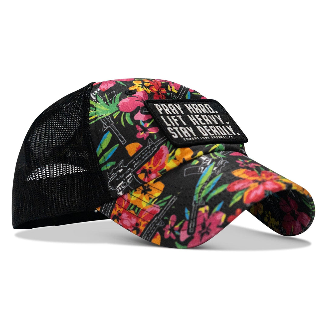 One Revolver Surfboards - Pray Hard. Lift Heavy. Stay Deadly. Patch Tactical Ripstop Mesh Snapback Hat HEADWEAR