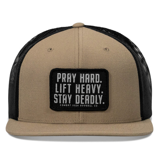 One Revolver Surfboards - Pray Hard. Lift Heavy. Stay Deadly. Flat Bill SnapBack Hat HEADWEAR