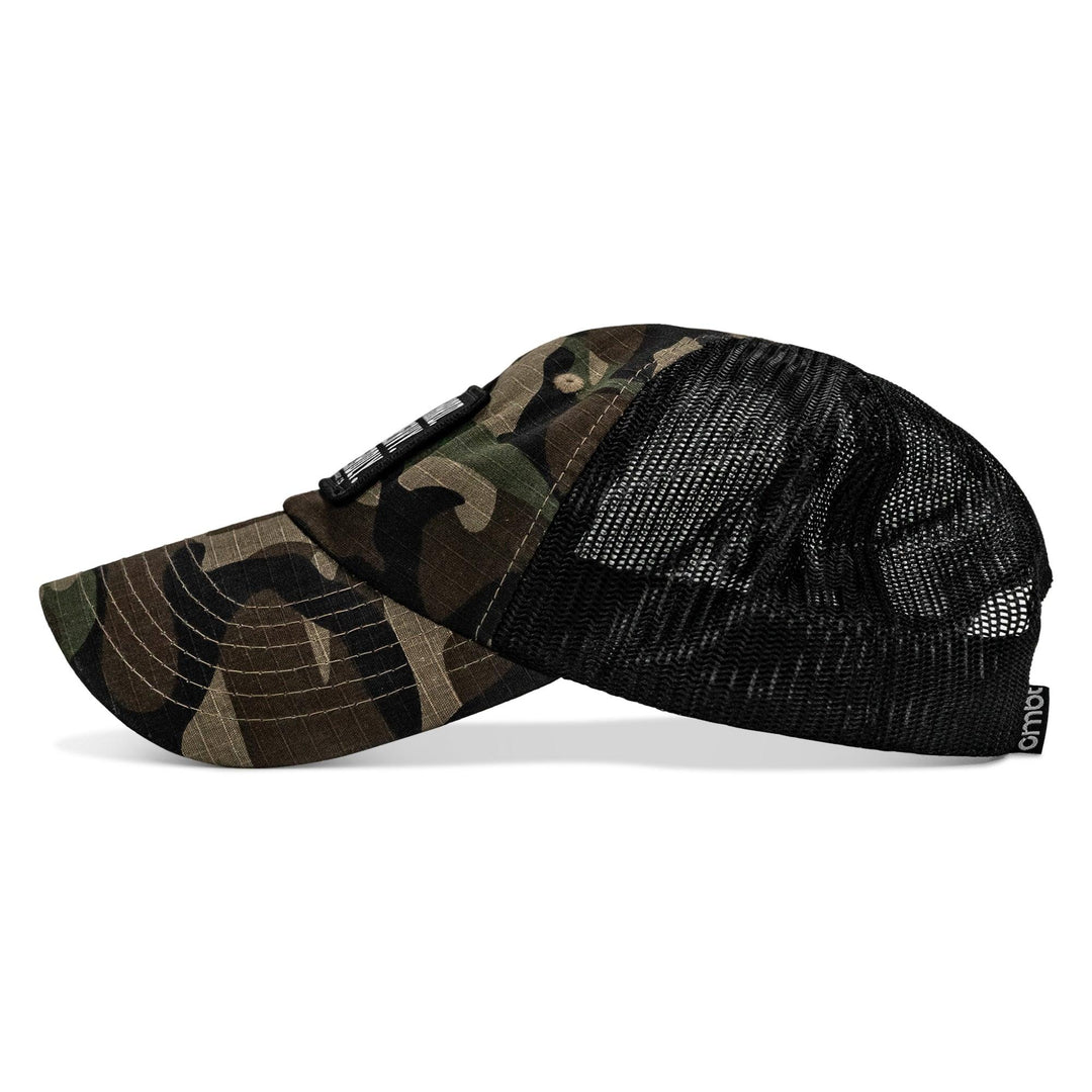 One Revolver Surfboards - Pray Hard. Lift Heavy. Stay Deadly. Patch Tactical Ripstop Mesh Snapback Hat HEADWEAR