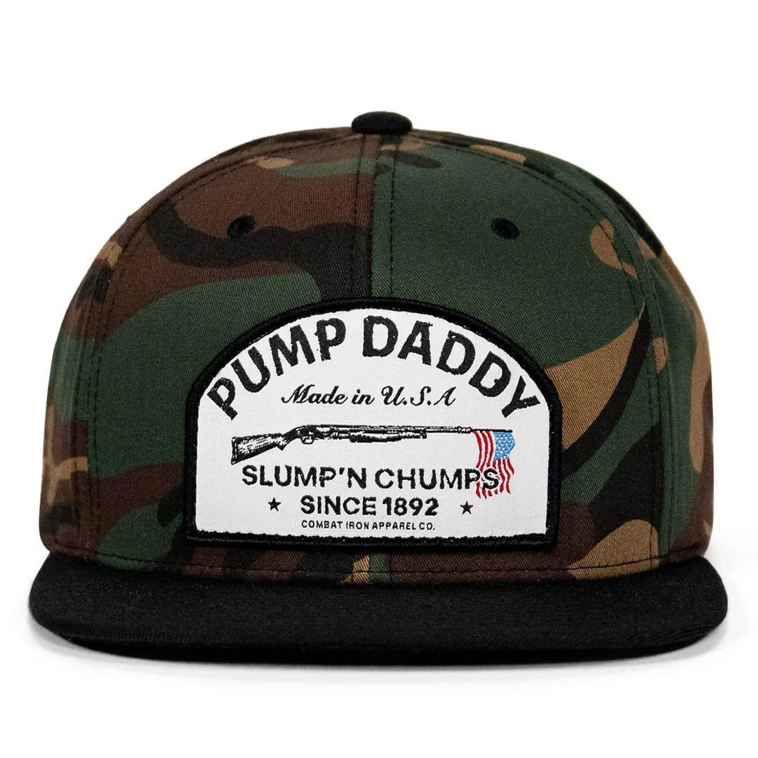 PUMPDADDY-WOODLAND_BLACKFLATBRIMSNAPBACK_1_1 - One Revolver Surfboards