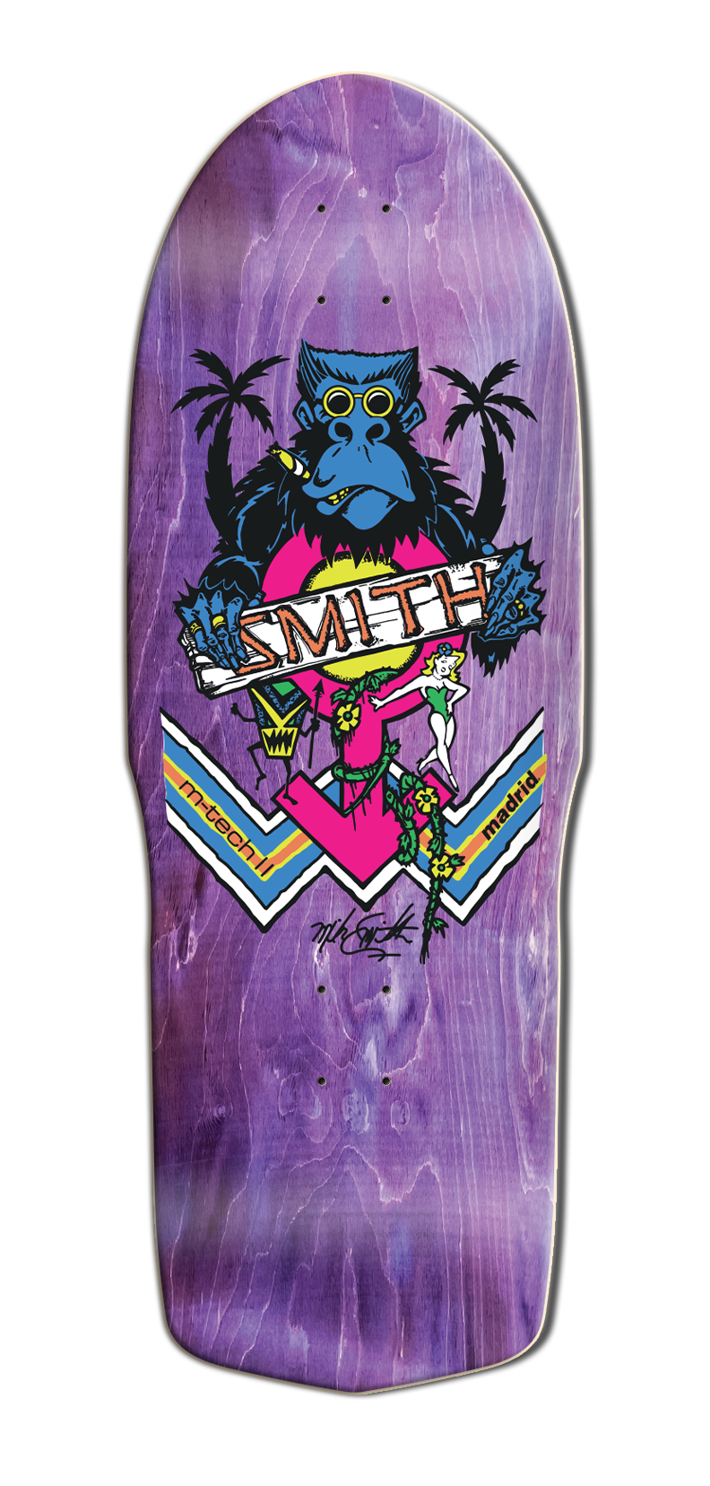 Madrid Mike Smith Ape Purple Stain Ultra LTD 10" Skateboard Deck - One Revolver Surfboards