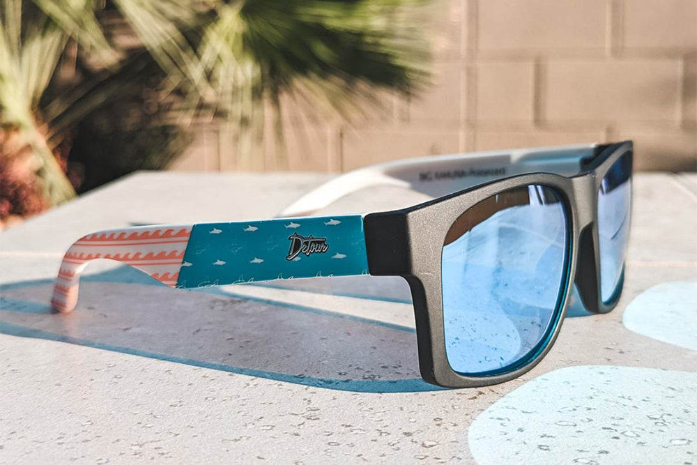 Big Kahuna XL -Sharks & Stripes - Electric Blue Polarized - One Revolver Surfboards
