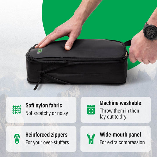 Island Hopper Travel Bundle - Backpack + Toiletry Bag + Compression Packing Cubes with YKK - Backpacks - One Revolver Surfboards