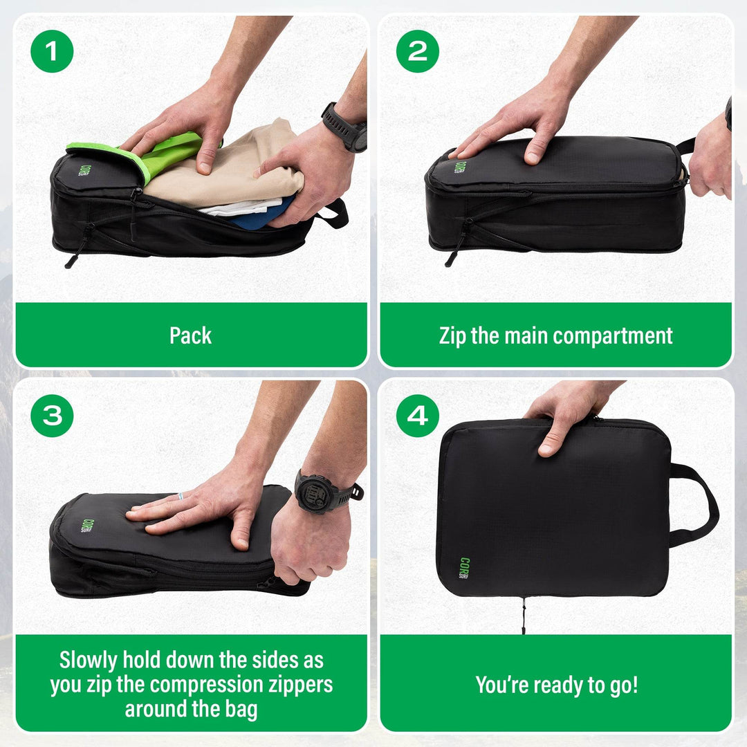 Island Hopper Travel Bundle - Backpack + Toiletry Bag + Compression Packing Cubes with YKK - Backpacks - One Revolver Surfboards