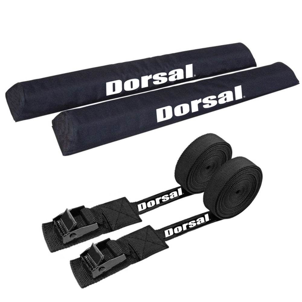 DORSAL Aero Roof Rack Pads with 15 ft Surf Straps - Pack of 4 for Car Surfboard Kayak SUP Long - One Revolver Surfboards