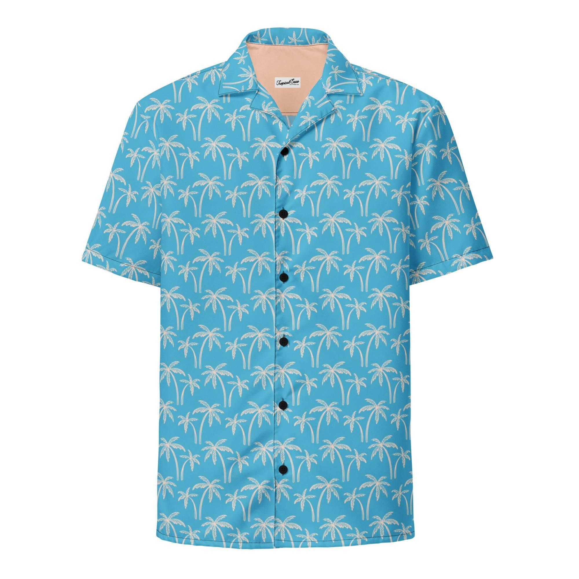 Palm Wave Oasis Button Down Hawaiian Shirt - One Revolver Surfboards