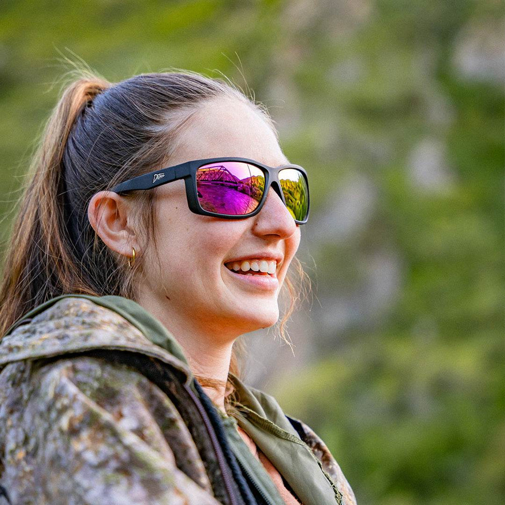 Breach - Matte Black - Pink Polarized ANSI Z87+ - One Revolver Surfboards