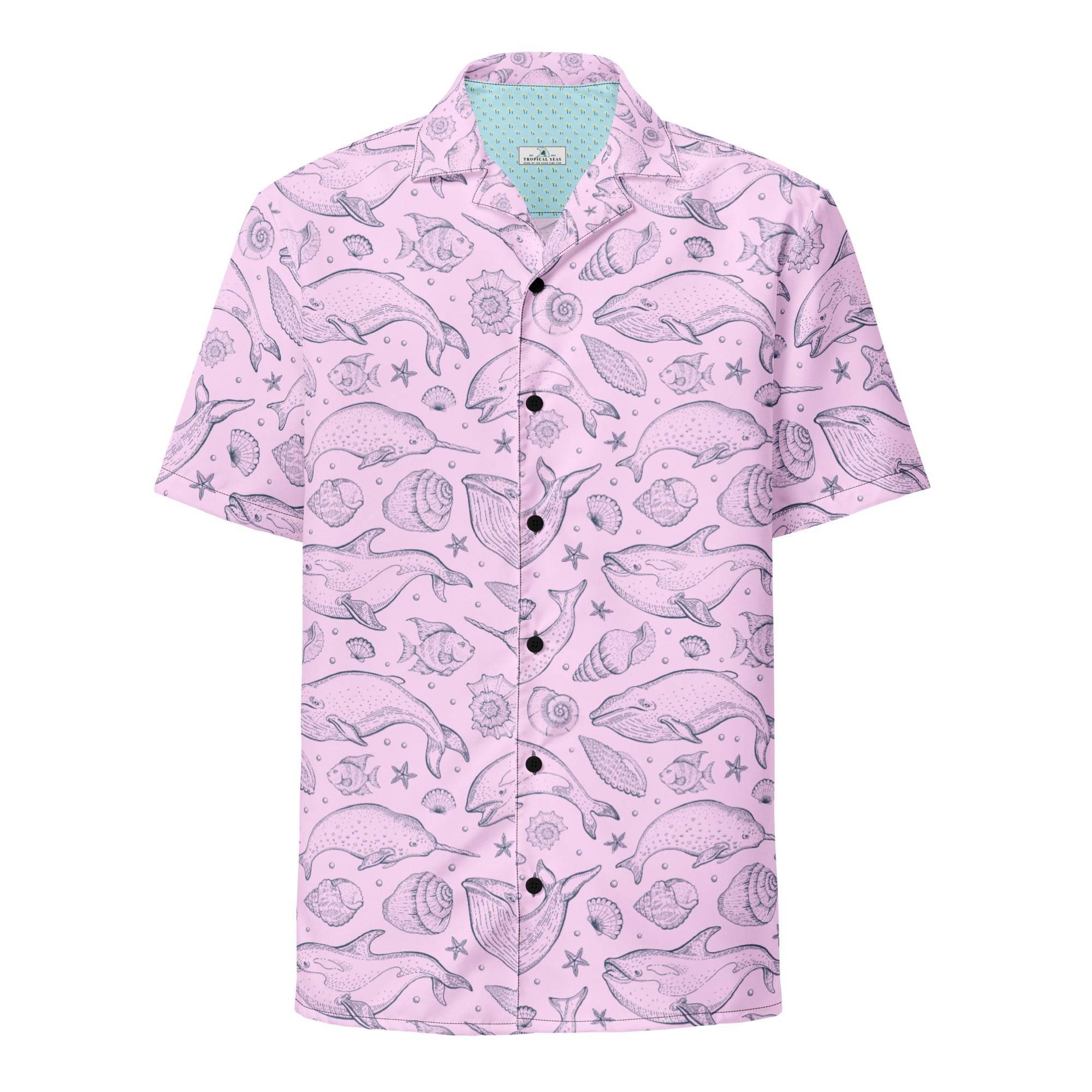Pink Whale Pod Pattern Hawaiian Shirt – IslandLux Vacation Collection - One Revolver Surfboards