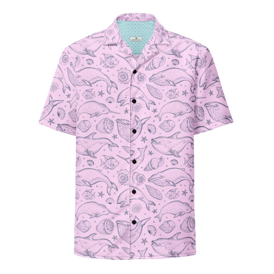 Pink Whale Pod Pattern Hawaiian Shirt – IslandLux Vacation Collection - One Revolver Surfboards