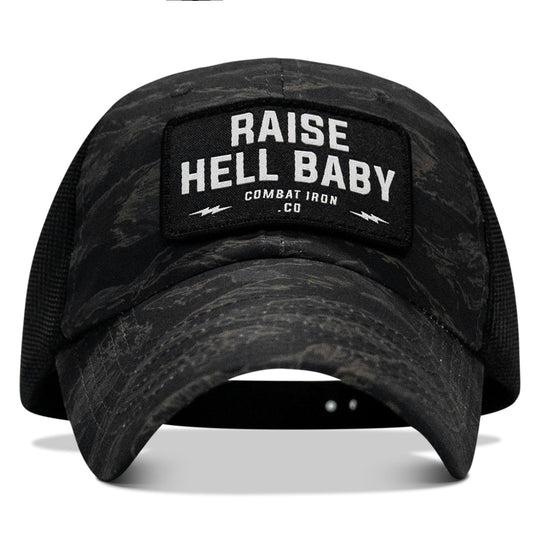 Raise Hell Baby Patch Tactical Ripstop Mesh Snapback Hat