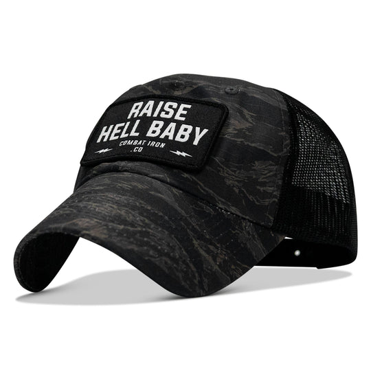 Raise Hell Baby Patch Tactical Ripstop Mesh Snapback Hat