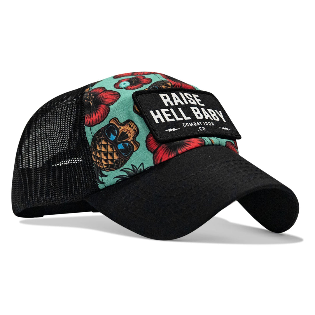 One Revolver Surfboards - Raise Hell Baby Patch Tactical Ripstop Mesh Snapback Hat HEADWEAR
