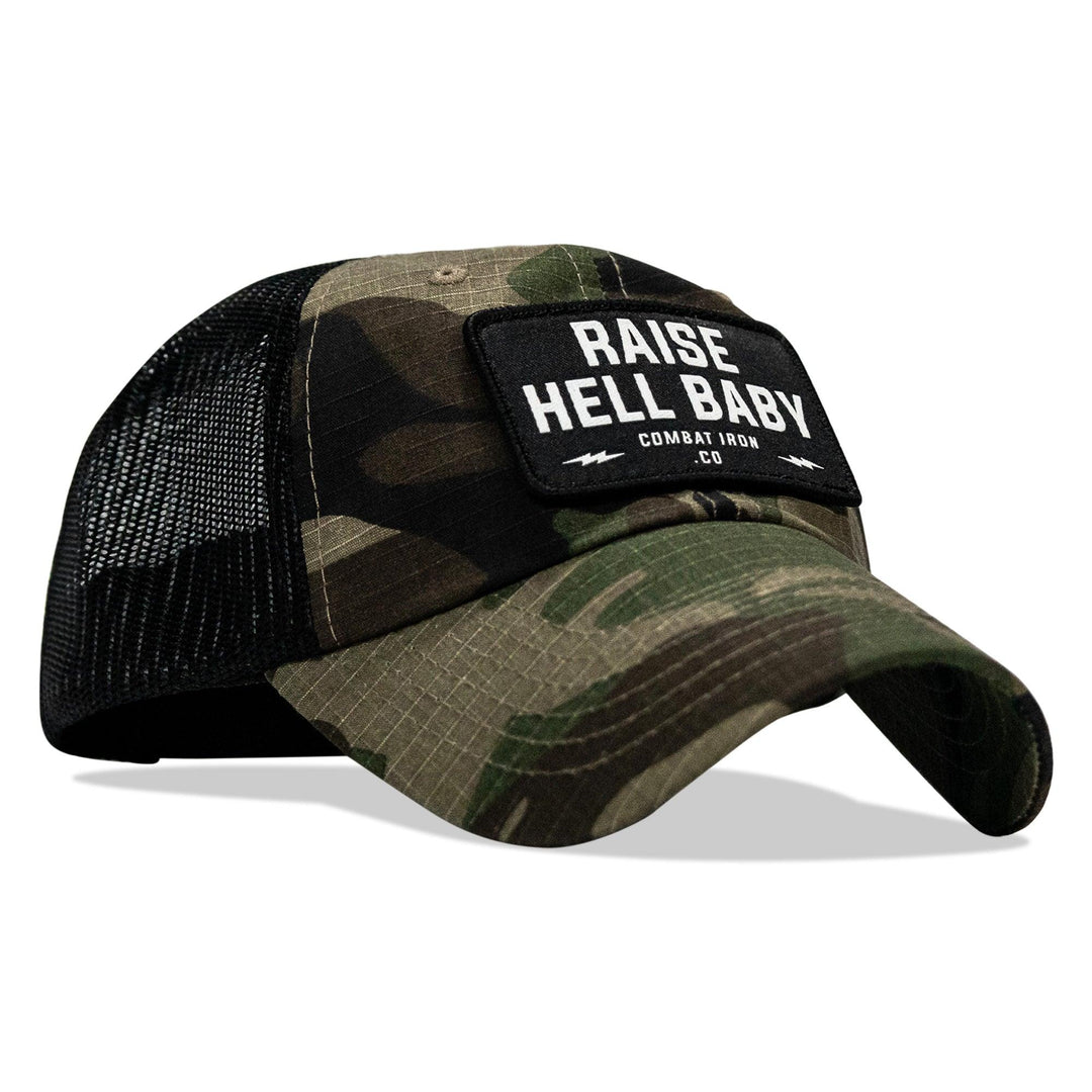 One Revolver Surfboards - Raise Hell Baby Patch Tactical Ripstop Mesh Snapback Hat HEADWEAR