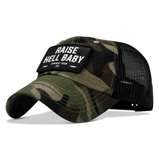 One Revolver Surfboards - Raise Hell Baby Patch Tactical Ripstop Mesh Snapback Hat HEADWEAR