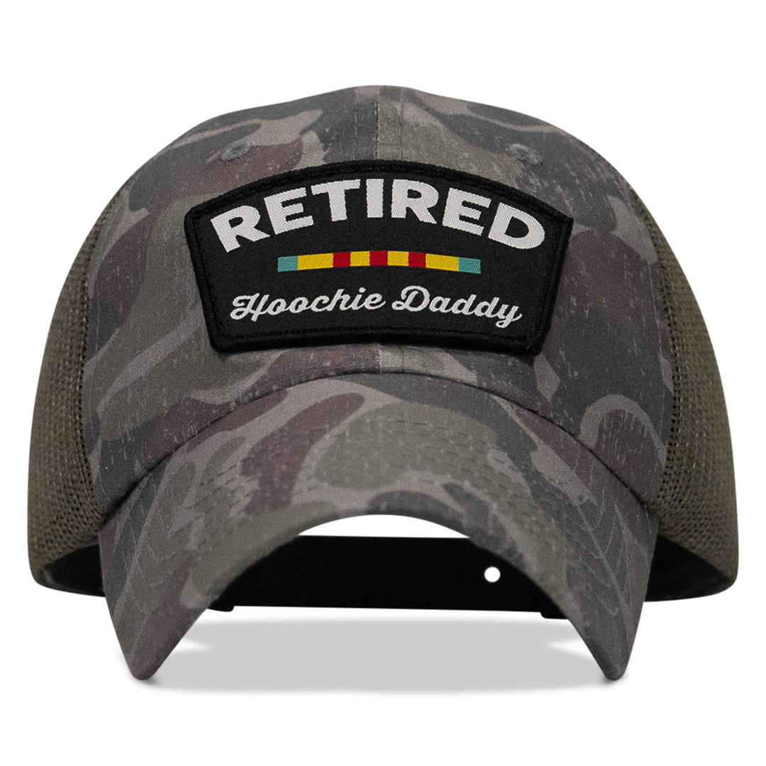 One Revolver Surfboards - Retired Hoochie Daddy Veteran Patch Ripstop Tactical Mesh Snapback Hat HEADWEAR