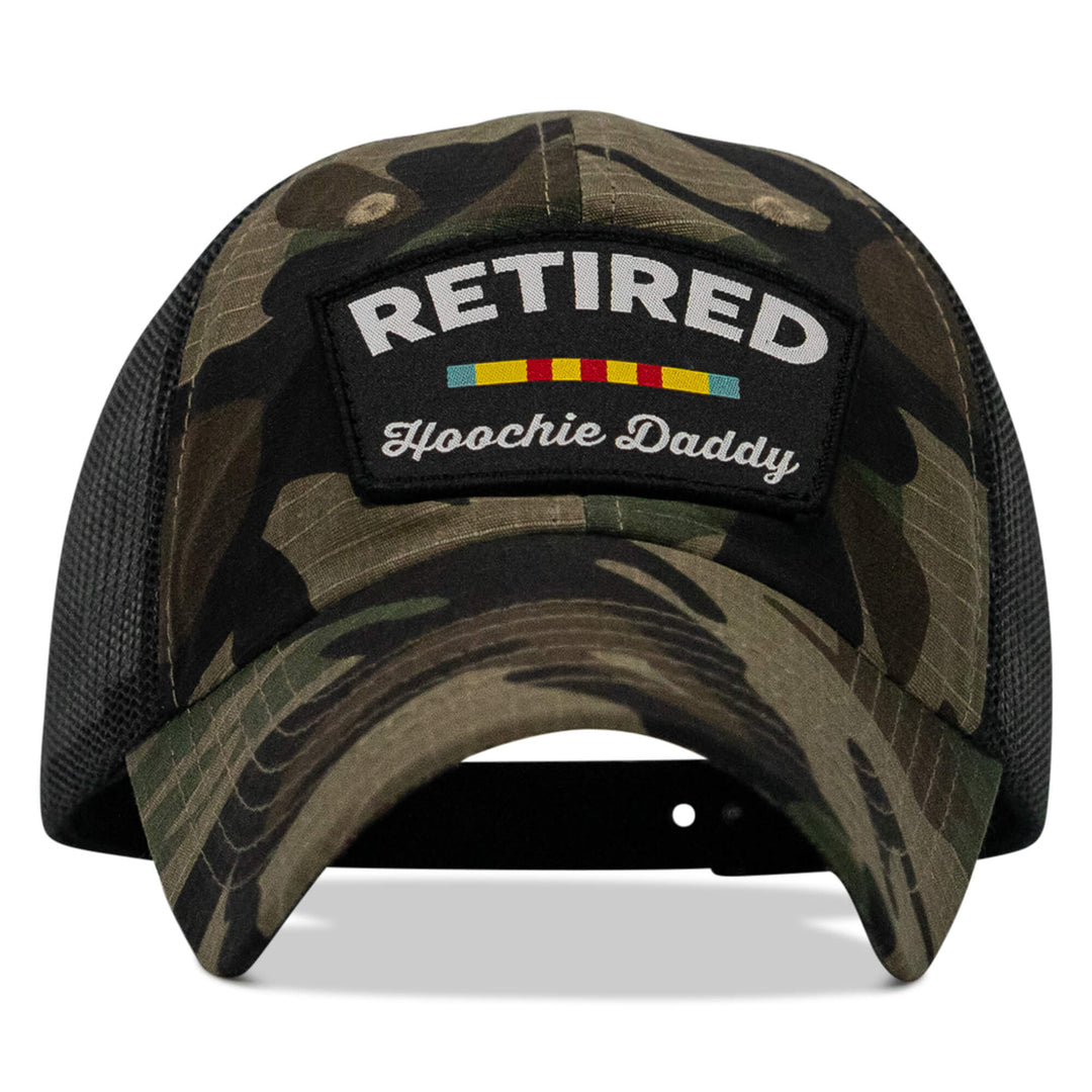 One Revolver Surfboards - Retired Hoochie Daddy Veteran Patch Ripstop Tactical Mesh Snapback Hat HEADWEAR