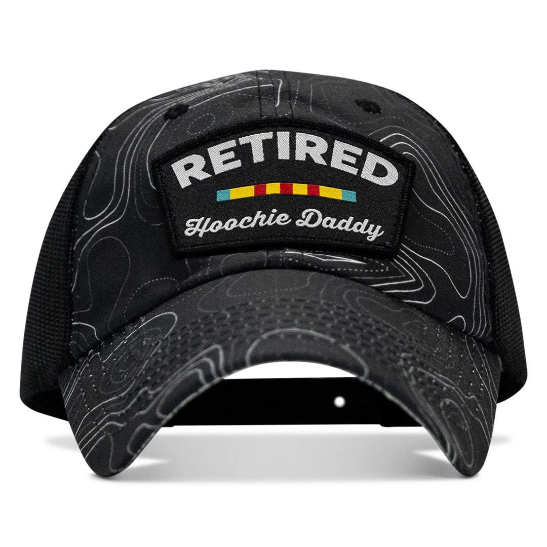 One Revolver Surfboards - Retired Hoochie Daddy Veteran Patch Ripstop Tactical Mesh Snapback Hat HEADWEAR