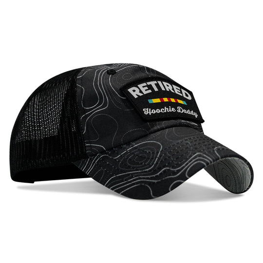 One Revolver Surfboards - Retired Hoochie Daddy Veteran Patch Ripstop Tactical Mesh Snapback Hat HEADWEAR