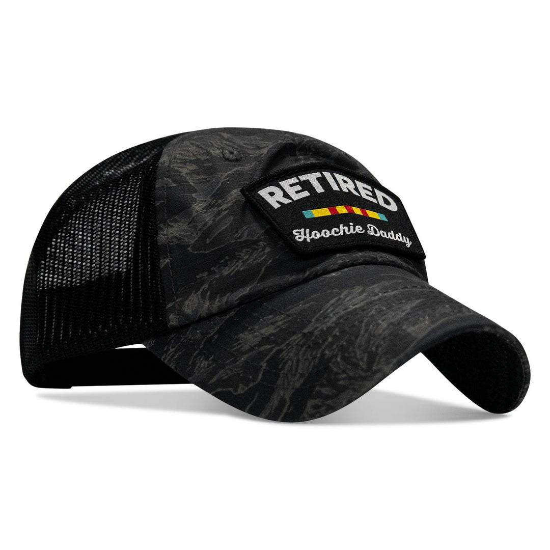 One Revolver Surfboards - Retired Hoochie Daddy Veteran Patch Ripstop Tactical Mesh Snapback Hat HEADWEAR