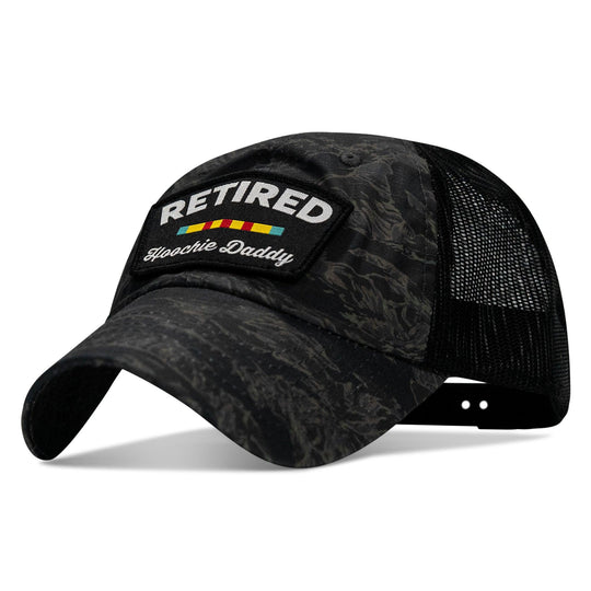 One Revolver Surfboards - Retired Hoochie Daddy Veteran Patch Ripstop Tactical Mesh Snapback Hat HEADWEAR