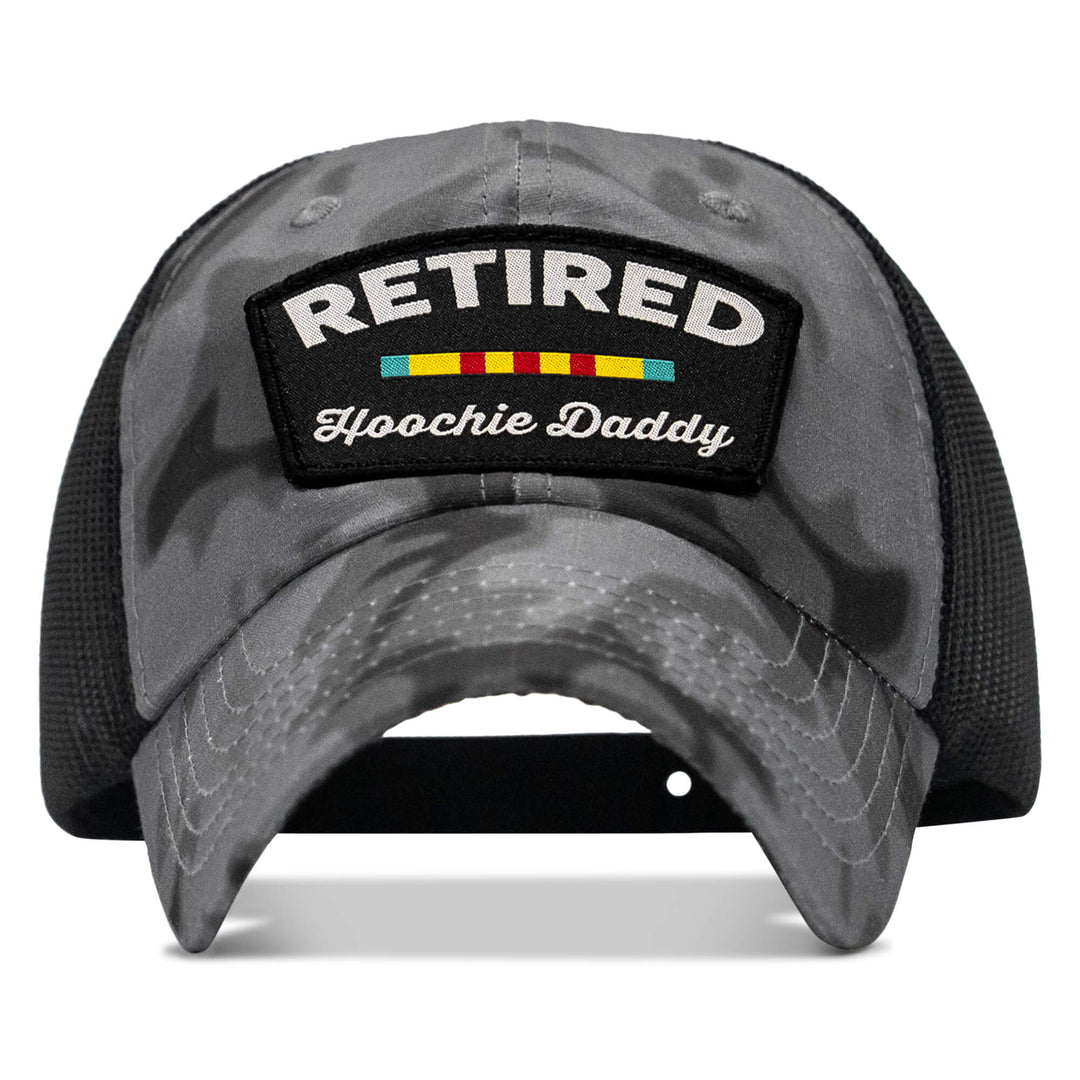 One Revolver Surfboards - Retired Hoochie Daddy Veteran Patch Ripstop Tactical Mesh Snapback Hat HEADWEAR